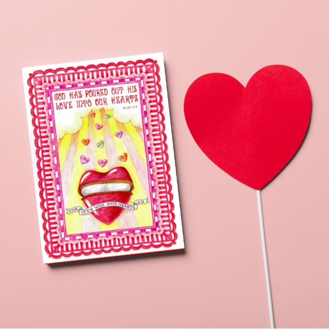 Open Wide Your Hearts Valentine Card (Creator Uploaded)