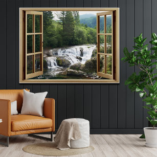 Open Window Waterfall River Poster