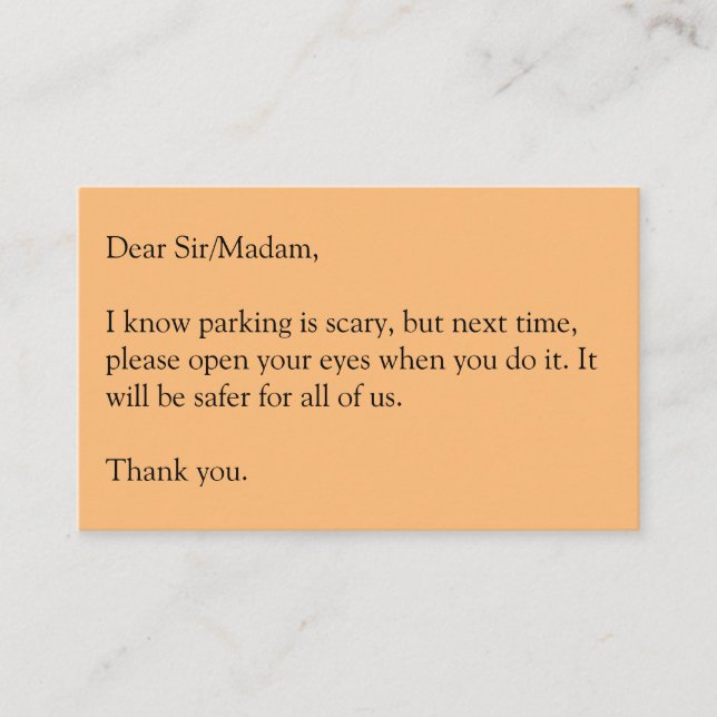 Open your eyes business card (Front)