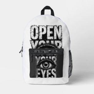 Open Your Eyes Grunge Gothic Eye Streetwear Art Printed Backpack