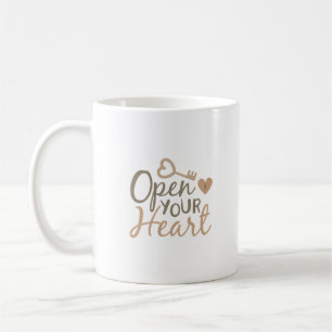 open your heart coffee mug