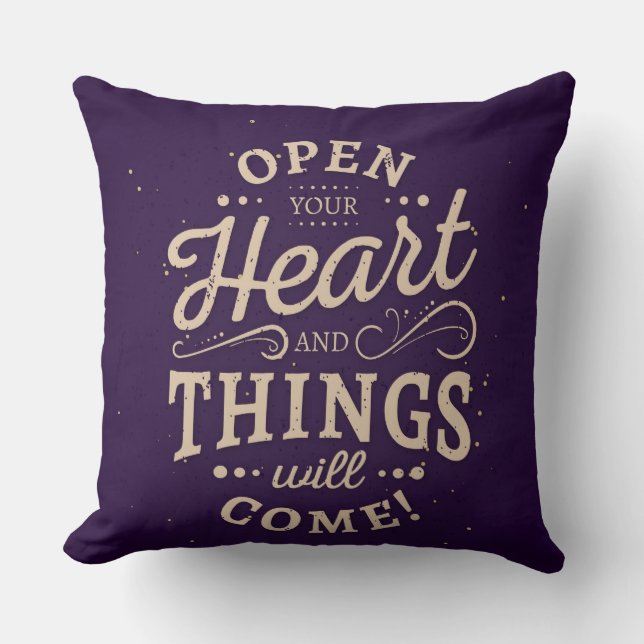 Open Your Heart Decorative Pillow (Front)