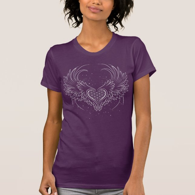 Open Your Heart to Connect With Your Angels T-Shirt (Front)