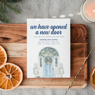 Opened a New Door Holiday Housewarming Party Invitation