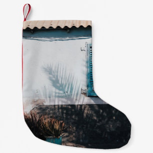 OPENED BLUE LOUVERED WINDOWS SMALL CHRISTMAS STOCKING