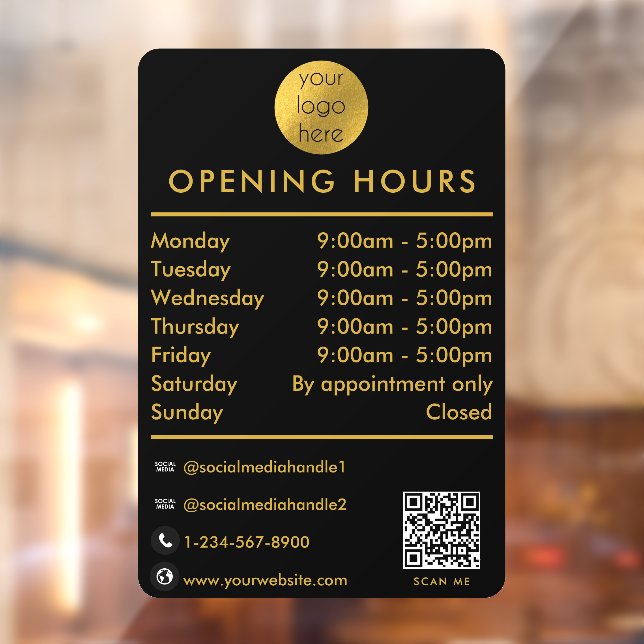 Opening Business Hours Times Logo Black Gold (Sheet 2)
