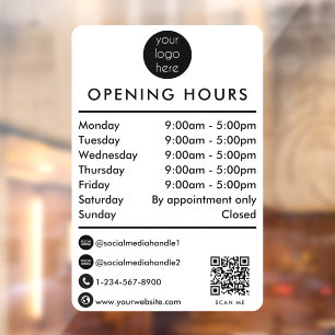 Opening Business Hours Times QR Code Business Logo