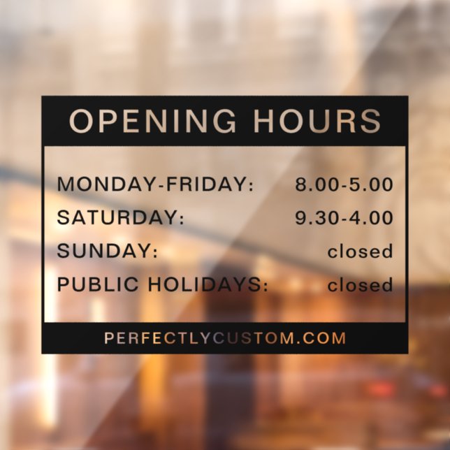 Opening hours black and transparent (Sheet 2)