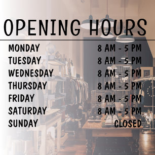 Opening Hours   Business Black Script