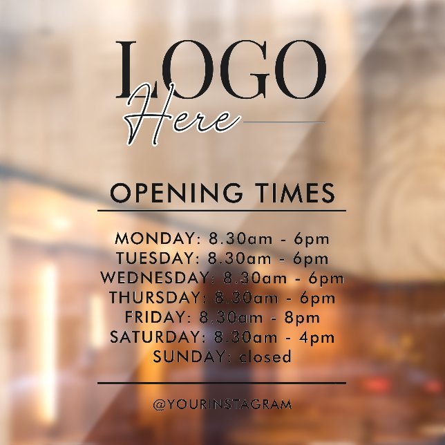 Opening hours business Logo modern black (Sheet 2)