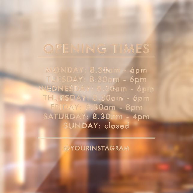 Opening hours business minimalist modern gold (Sheet 2)