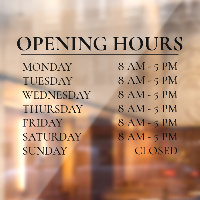 Opening Hours | Business Time Open Black Sign