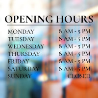 Opening Hours | Business Time Open Black Sign