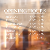 Opening Hours | Business Time Open White Sign