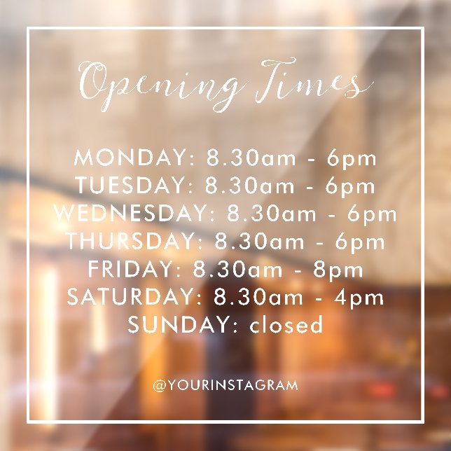 Opening hours business white modern minimalist (Sheet 2)