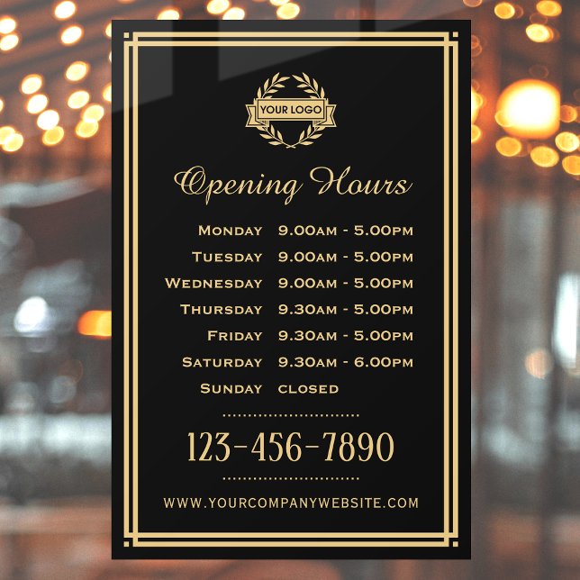 Opening Hours Classic Business Logo Black Gold (Creator Uploaded)