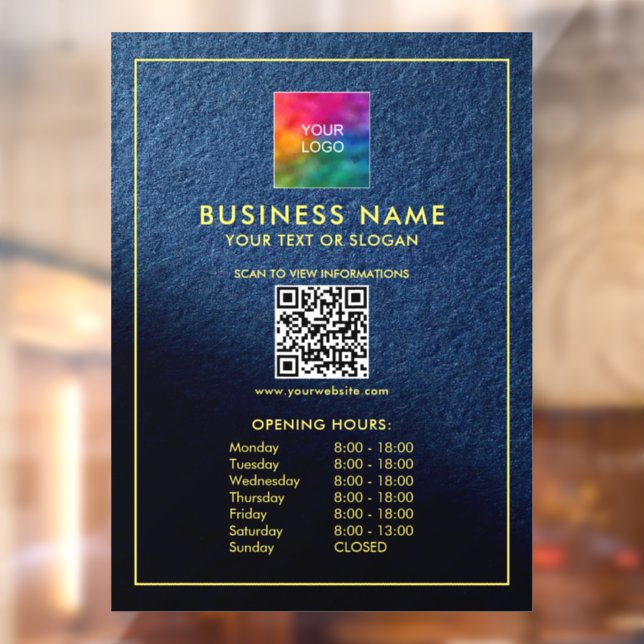 Opening Hours Custom Upload Your Logo QR Code (Sheet 2)