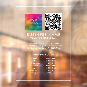 Opening Hours Customisable Business Logo QR Code