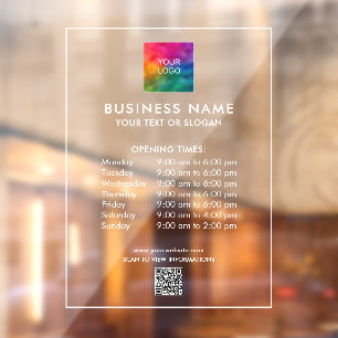Opening Hours Logo QR Code Phone Number Minimalist