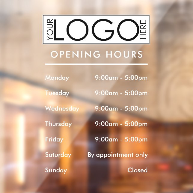Opening Hours Simple Professional Business Logo (Sheet 2)