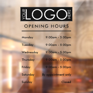 Opening Hours Simple Professional Business Logo