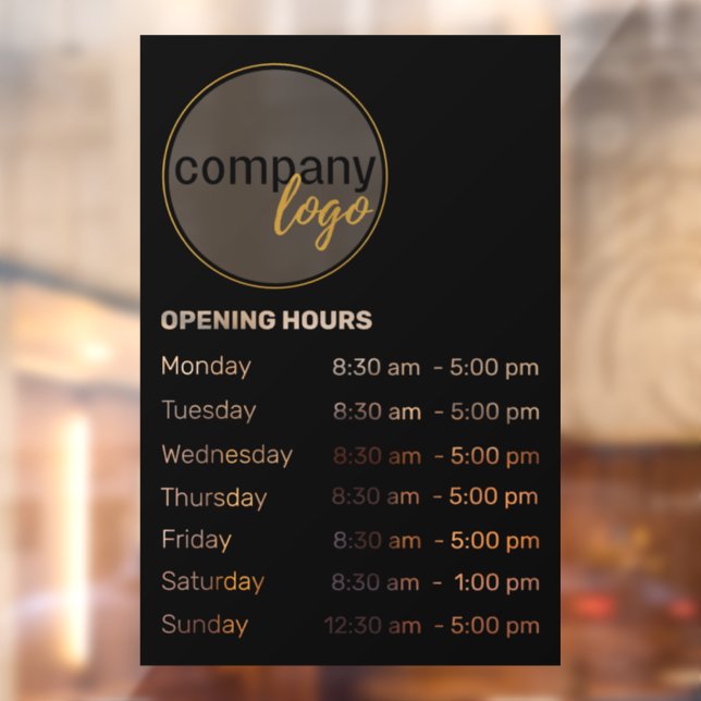 OPENING HOURS TIMES BUSINESS OFFICE SHOP CAFE LOGO (Sheet 2)