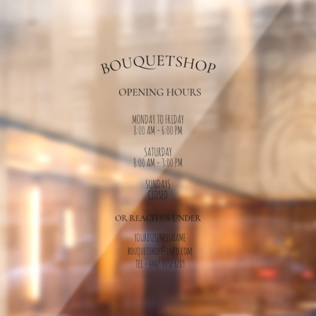 Opening Hours with Business Information (Sheet 2)