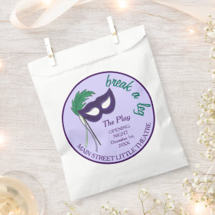 Opening Night Drama Club Masquerade Mask Party Favour Bags