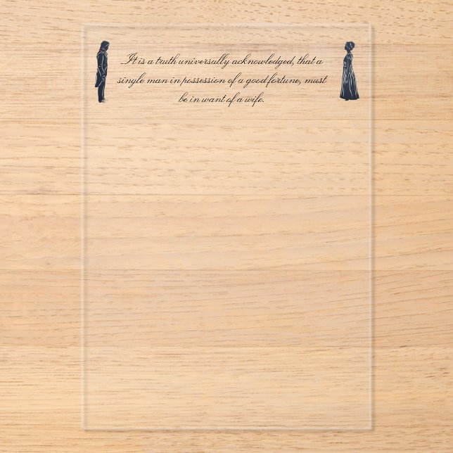 Opening of "Pride and Prejudice" plus silhouettes Acrylic Invitations (Front)