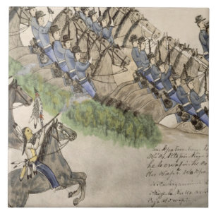 Opening of the Battle of the Little Big Horn (ink Tile