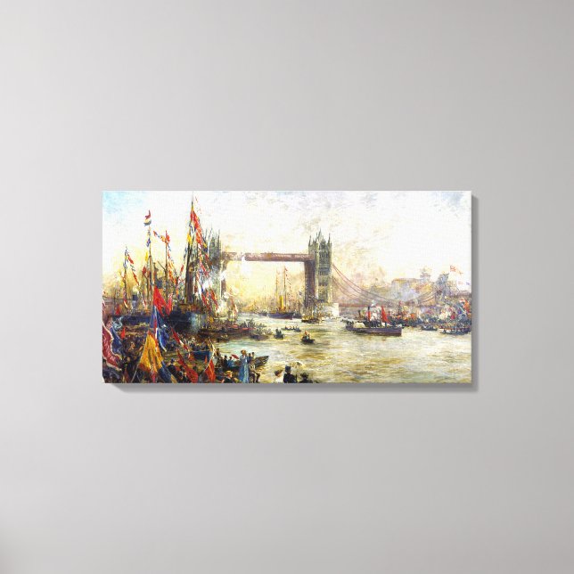 Opening of Tower Bridge - William Lionel Wyllie Canvas Print (Front)