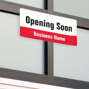 Opening Soon Red Black and White Business Banner