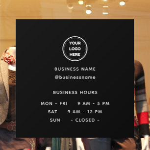 Opening Time With Logo Black Business Hours