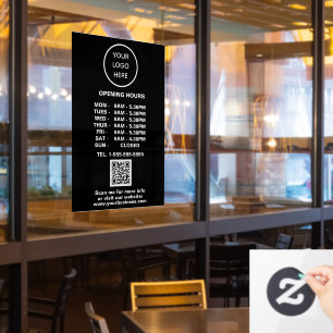 Opening times Black Business Logo QR Code 