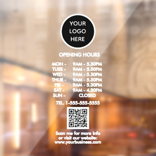 Opening times Black Business Logo QR Code