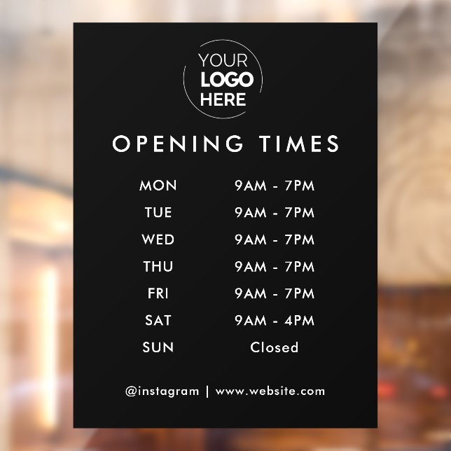 Opening Times | Business Logo Opening Hours Black (Sheet 2)