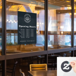 Opening Times - Business Logo Opening Hours Black