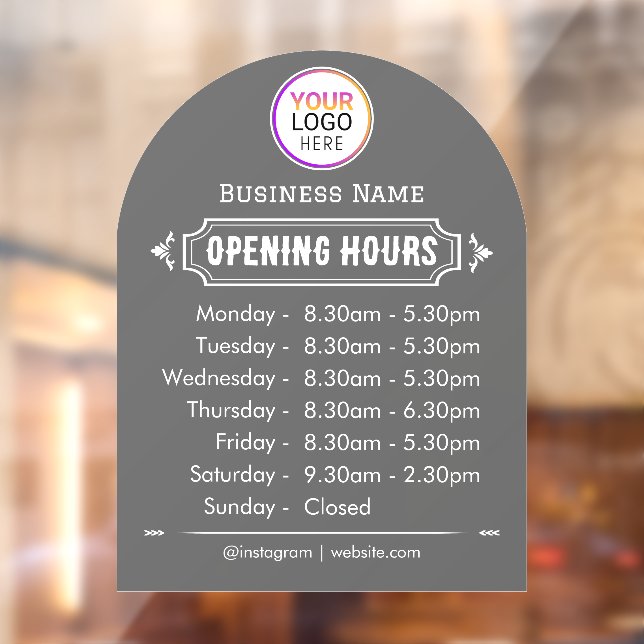 Opening Times | Business Logo Opening Hours Black  (Sheet 2)