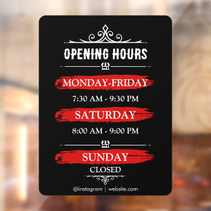 Opening Times Business Logo Opening Hours Black
