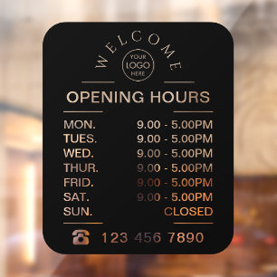 Opening Times Business Logo Opening Hours Black