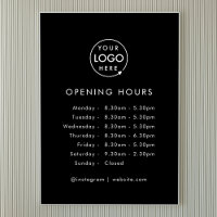 Opening Times | Business Logo Opening Hours Black