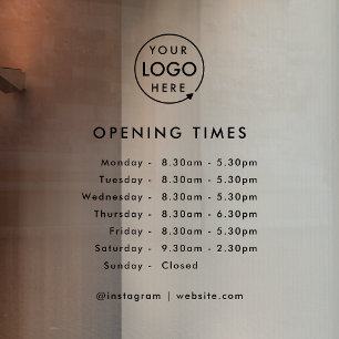 Opening Times   Business Logo Opening Hours Modern