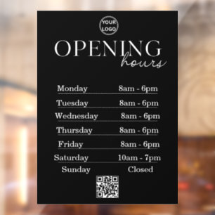 Opening Times   Business Logo Opening Hours   QR
