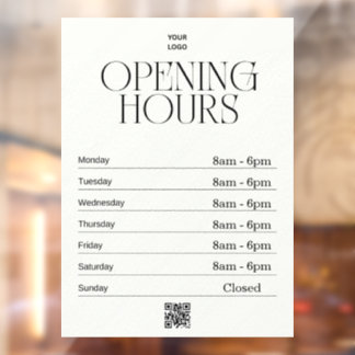 Opening Times | Business Logo Opening Hours | QR