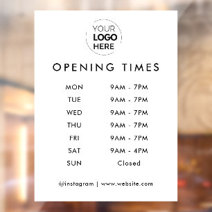 Opening Times   Business Logo Opening Hours White