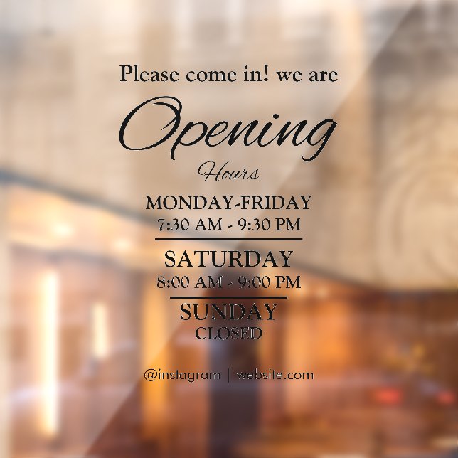 Opening Times | Business Opening Hours Black  (Sheet 2)