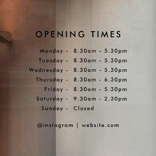 Opening Times   Business Opening Hours Modern