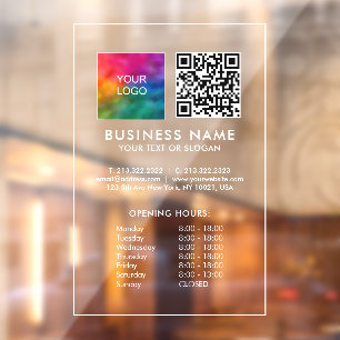 Opening Times Custom Business Logo QR Code
