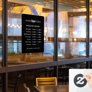 Opening Times Hours Business Logo Black