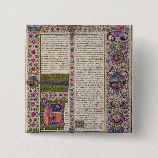 Opening words of Leviticus 15 Cm Square Badge (Front)